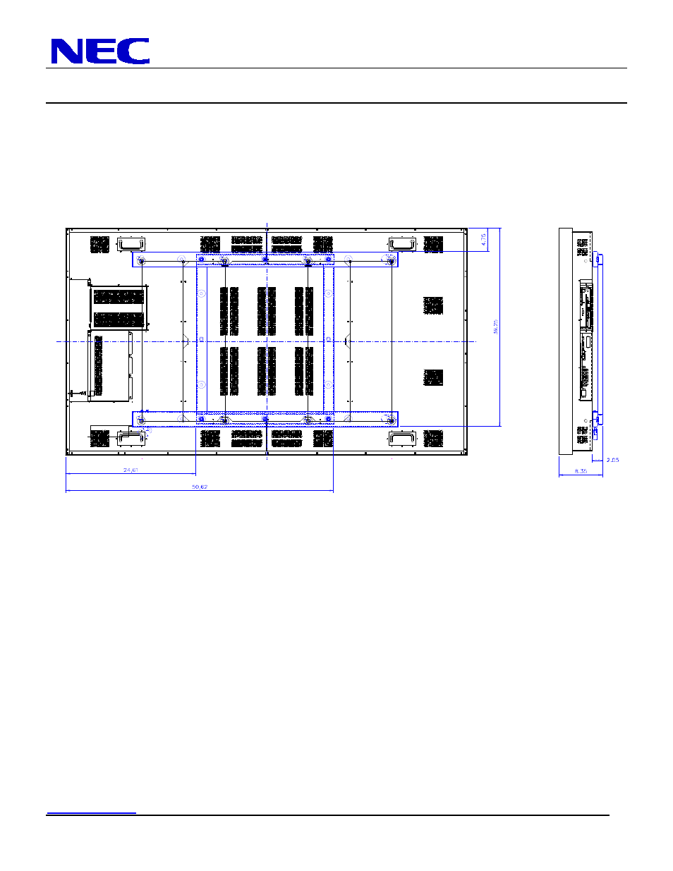 Lcd8205 installation guide, 82” lcd display | NEC MultiSync LCD8205 User Manual | Page 6 / 10