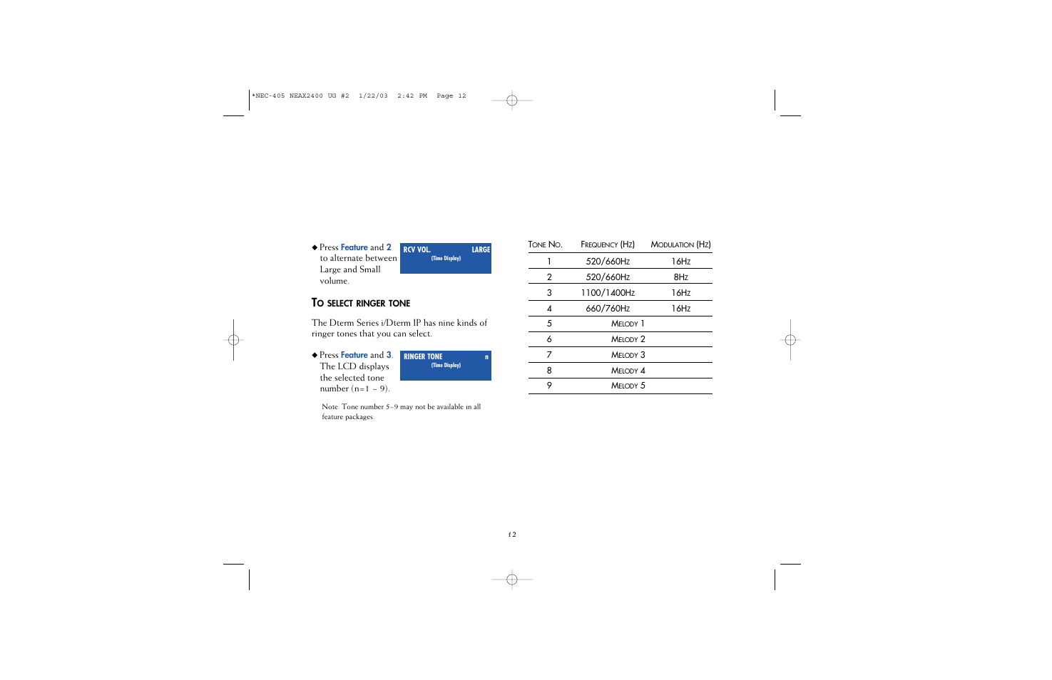 NEC 2400IPX User Manual | Page 14 / 55