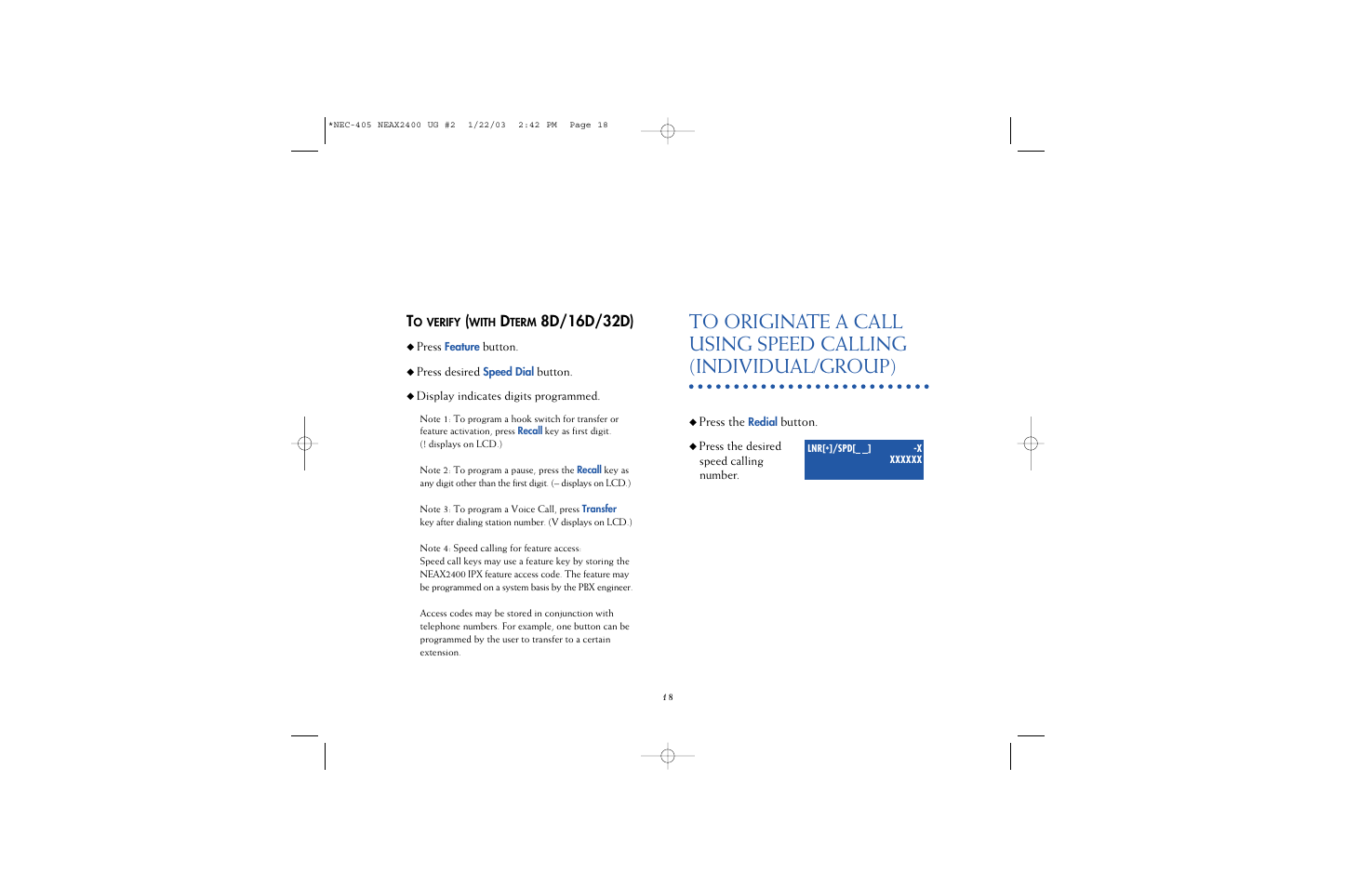 NEC 2400IPX User Manual | Page 18 / 55