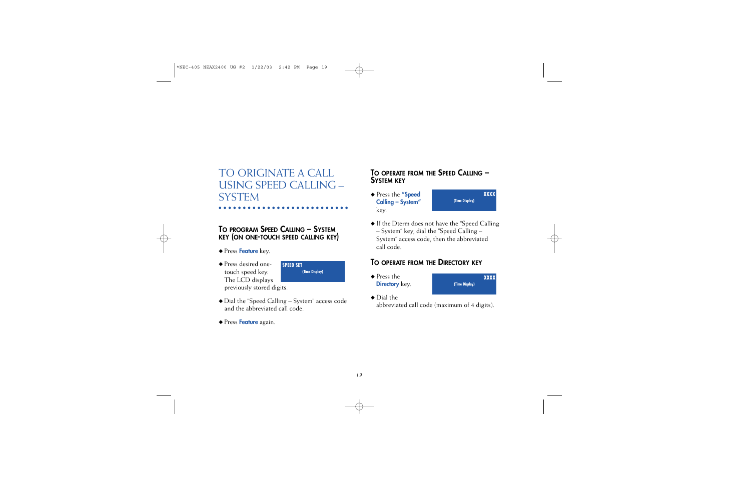 NEC 2400IPX User Manual | Page 19 / 55