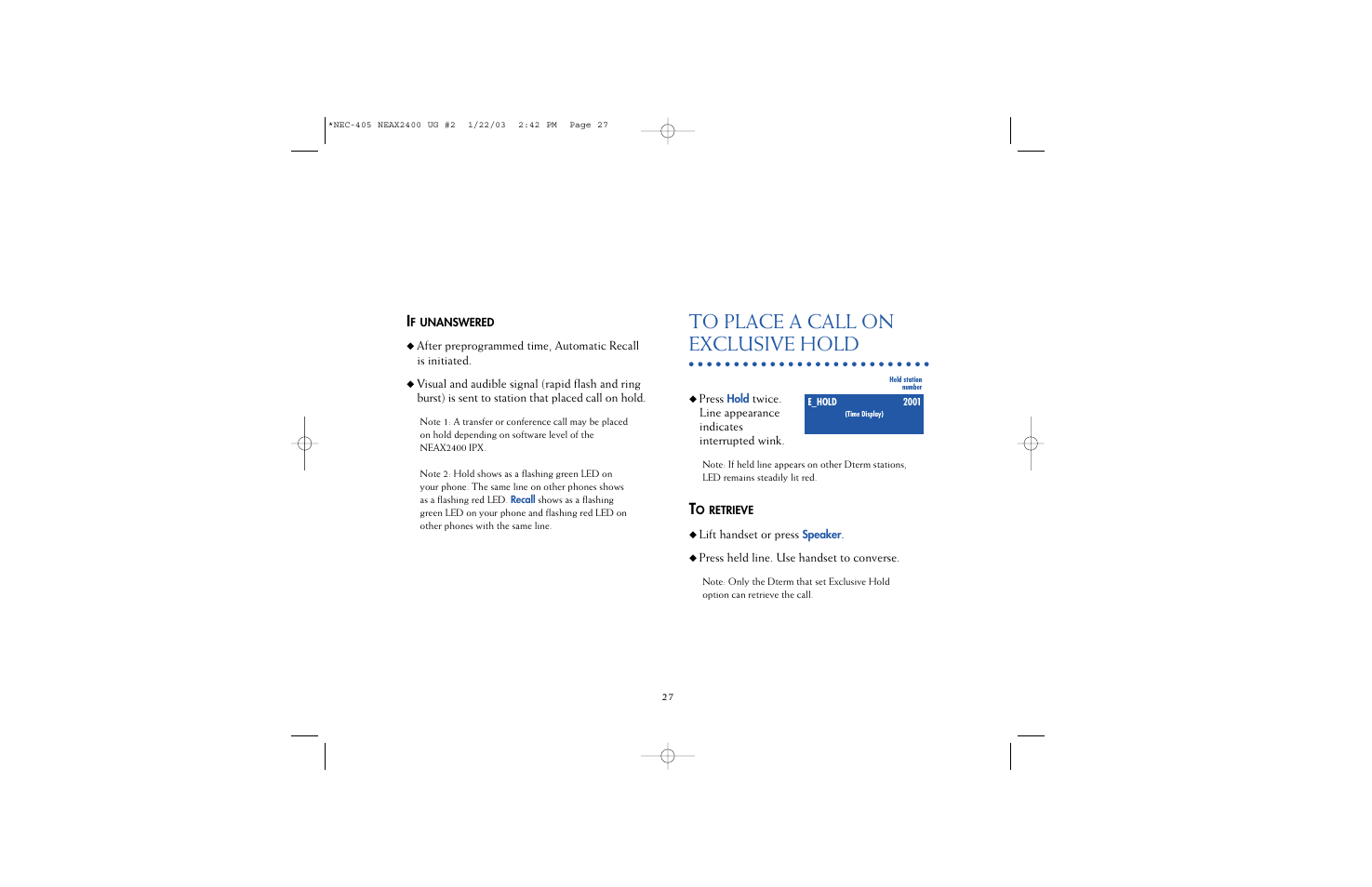 NEC 2400IPX User Manual | Page 25 / 55