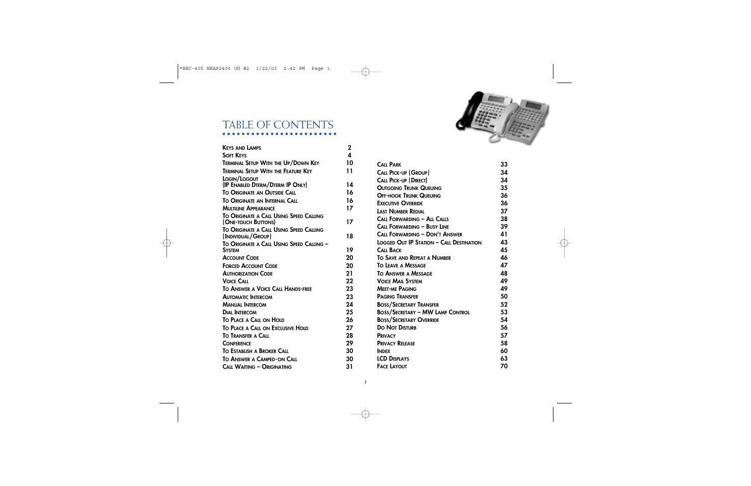 NEC 2400IPX User Manual | Page 3 / 55