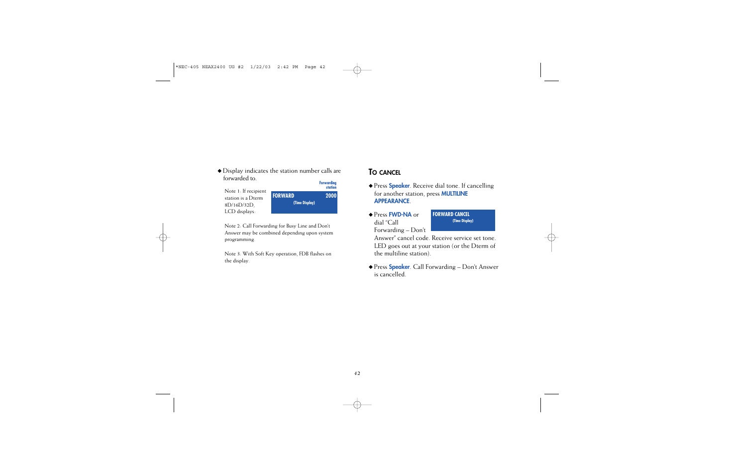 NEC 2400IPX User Manual | Page 37 / 55