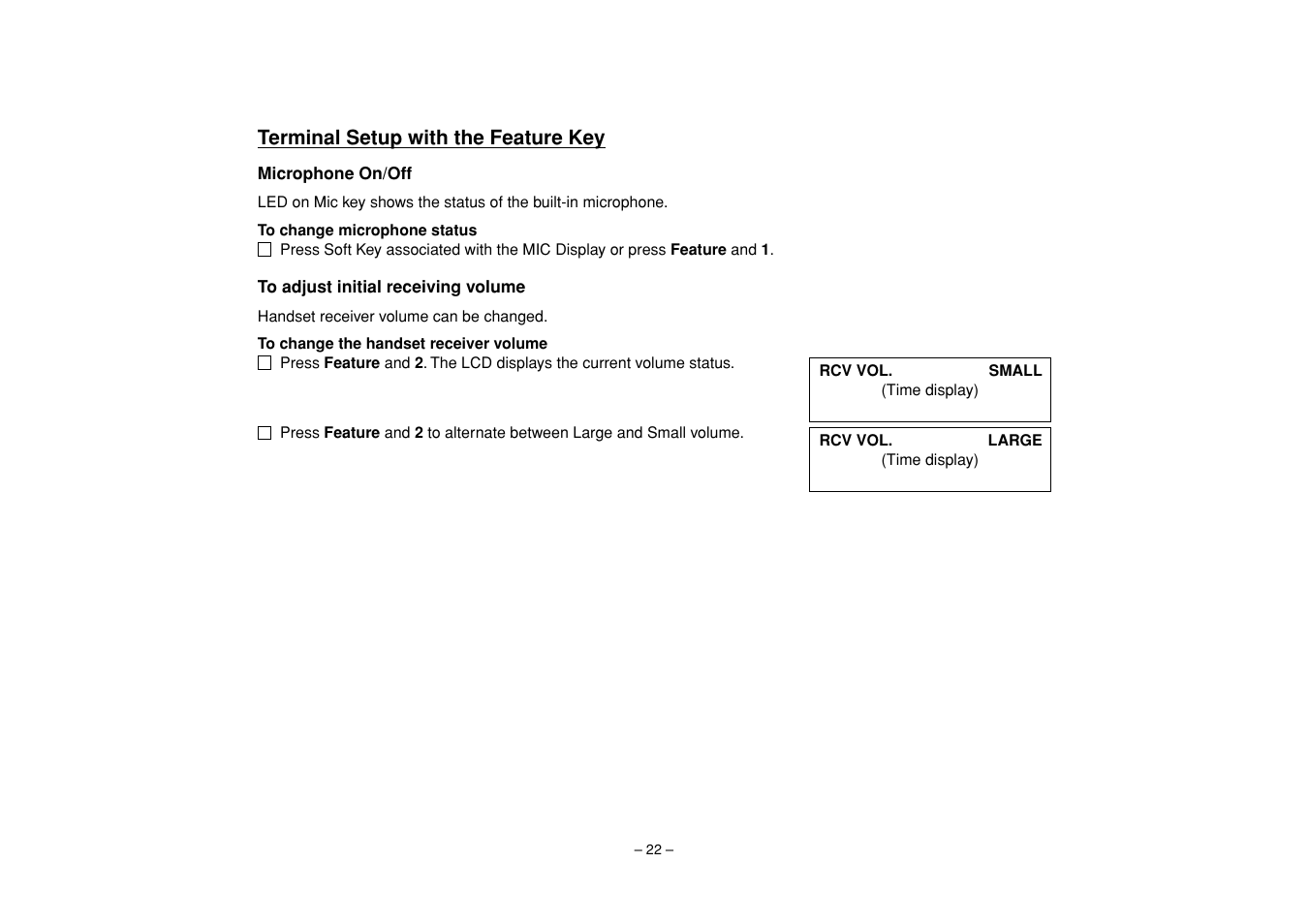 Terminal setup with the feature key | NEC UNIVERGE SV7000 User Manual | Page 26 / 74