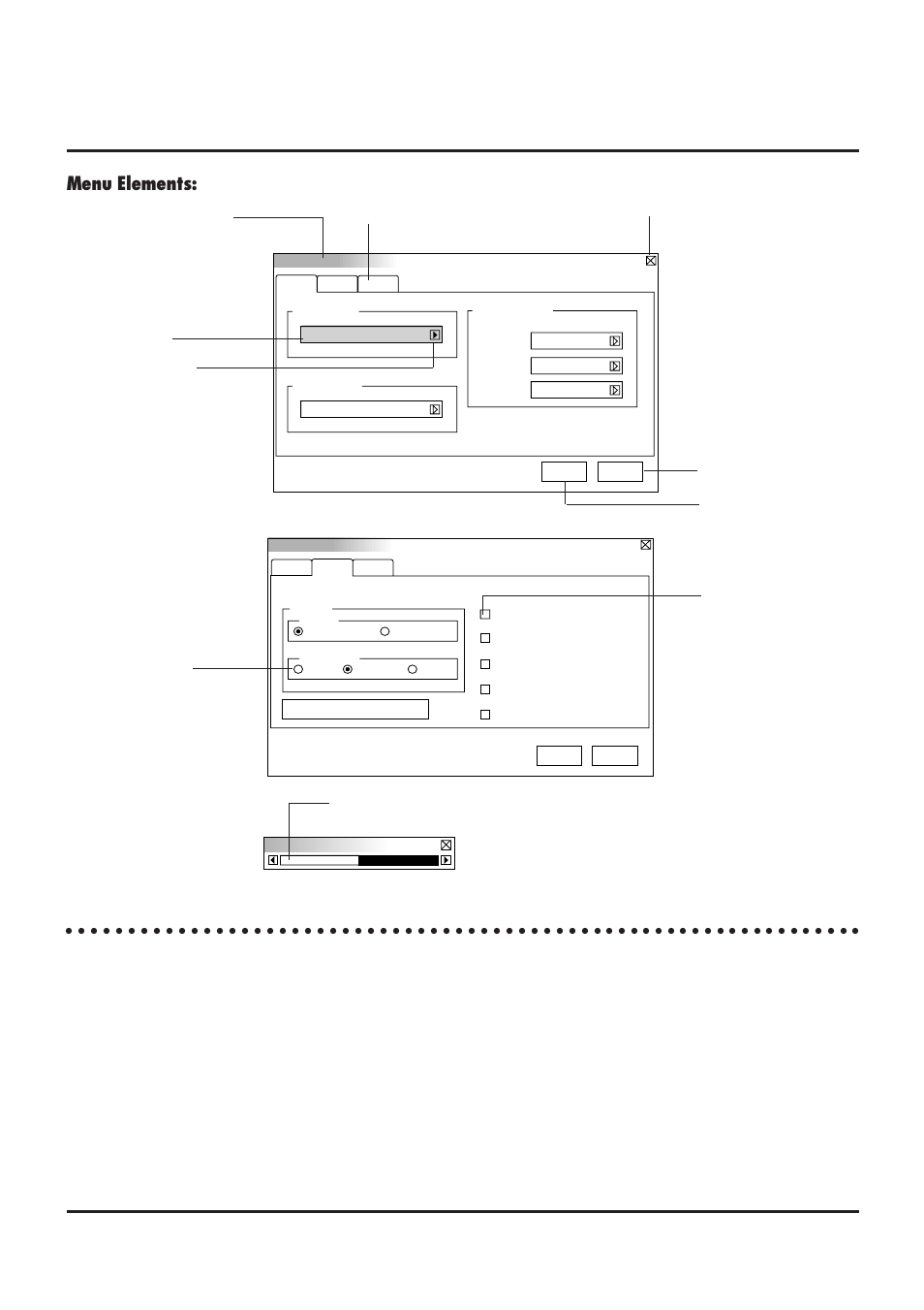 Menu elements | NEC LT84/LT140 User Manual | Page 19 / 44