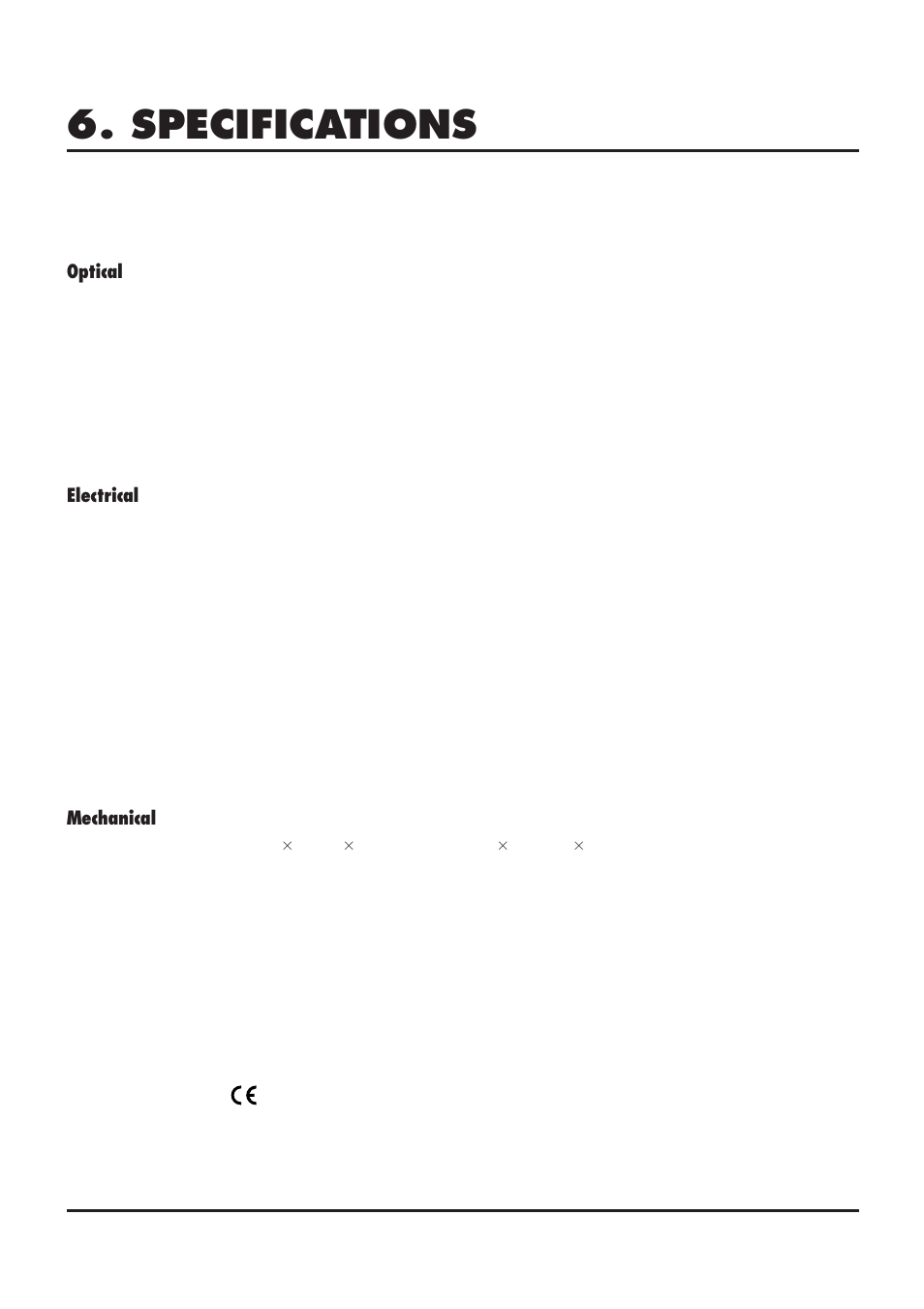 Specifications, Electrical, Mechanical | NEC LT84/LT140 User Manual | Page 37 / 44