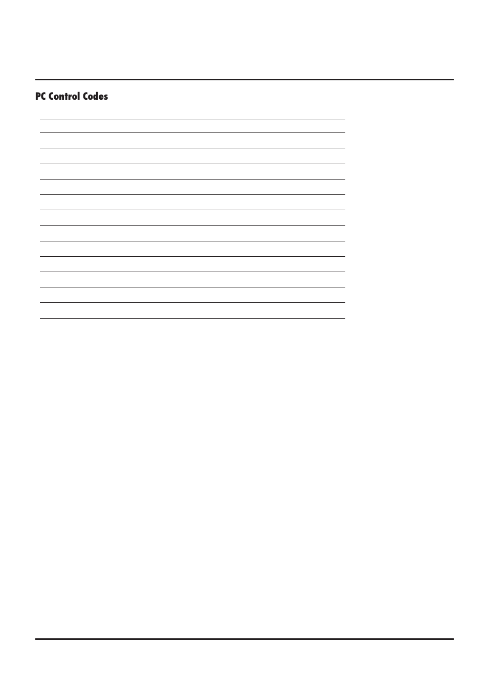 Pc control codes | NEC LT84/LT140 User Manual | Page 42 / 44