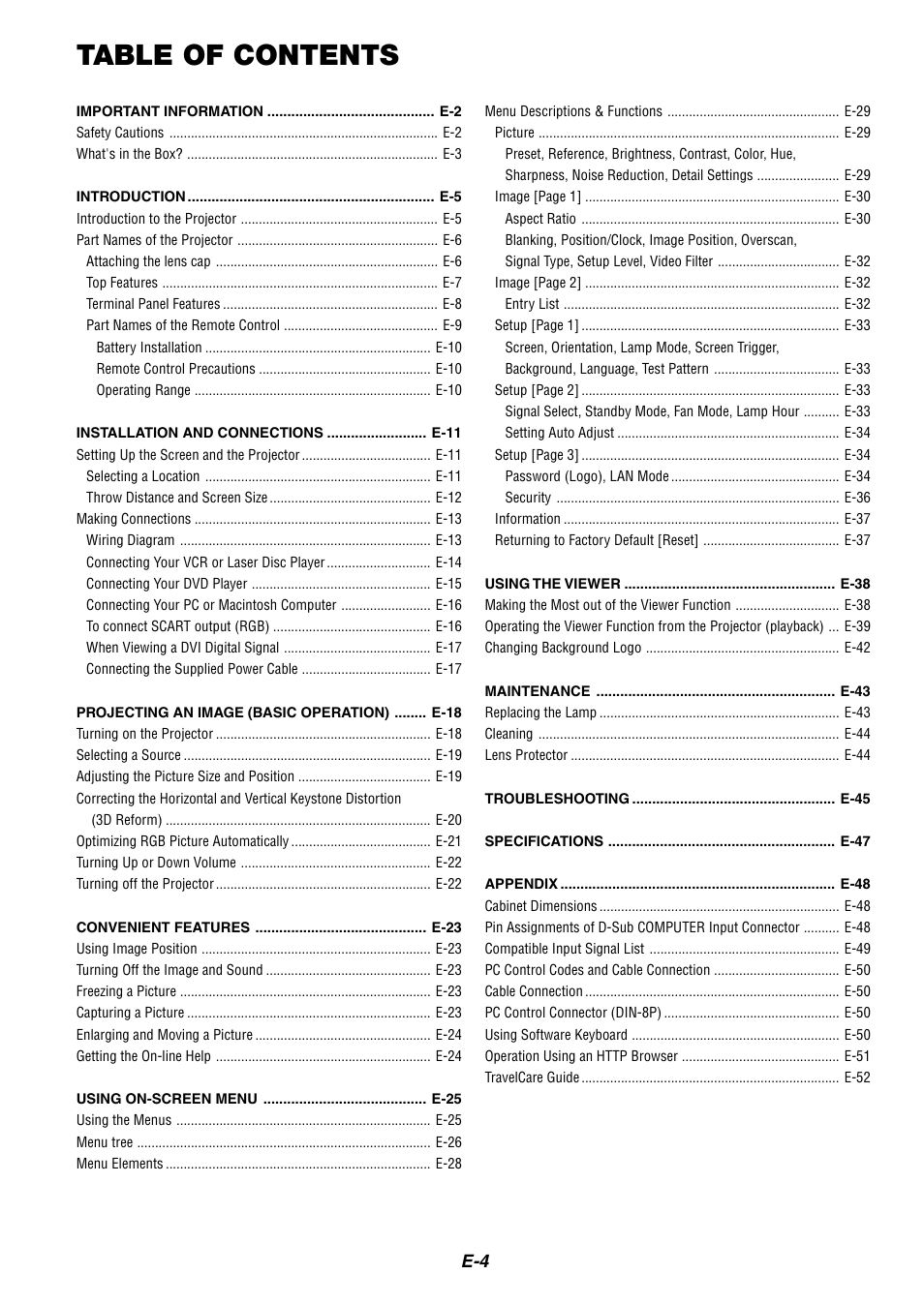 NEC HT1100 User Manual | Page 4 / 55