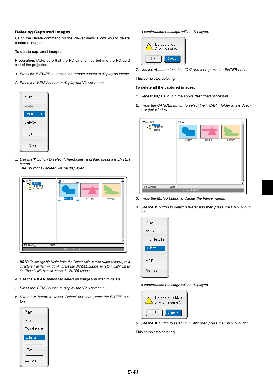 E-41 | NEC HT1100 User Manual | Page 41 / 55