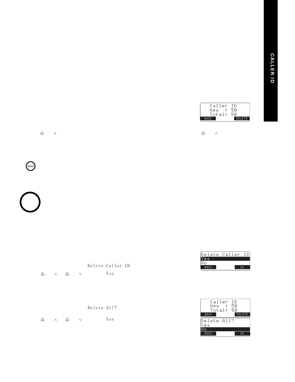 Caller id, Viewing the caller id list, Deleting a caller id message | Iewing, Aller, Id l, Eleting, Id m, Essage, Deleting information from the caller id list | NEC DTR-IR-2 User Manual | Page 27 / 44