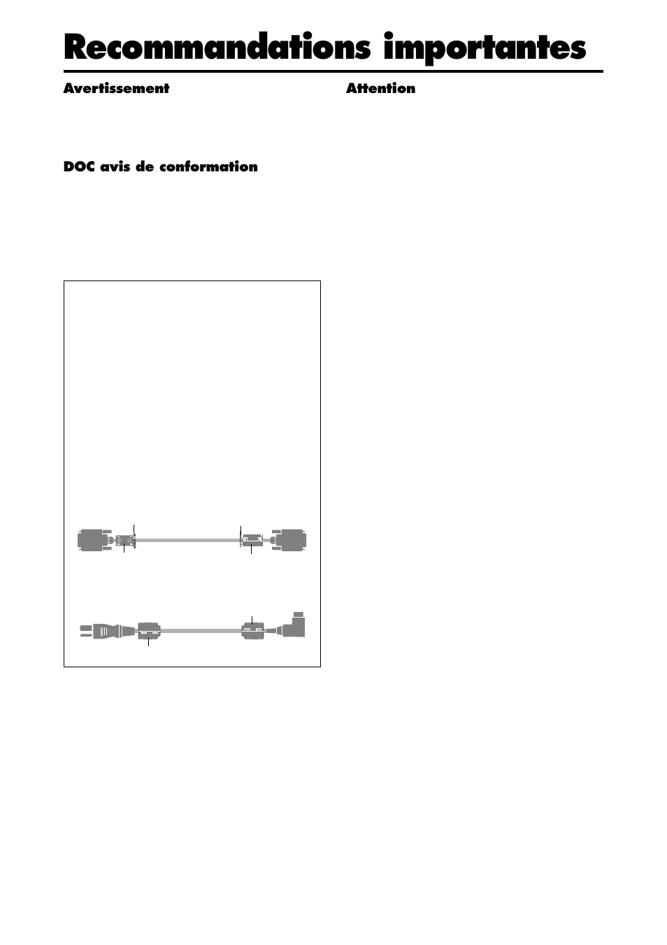 Recommandations importantes | NEC PlasmaSync PX-42XM2A User Manual | Page 5 / 8