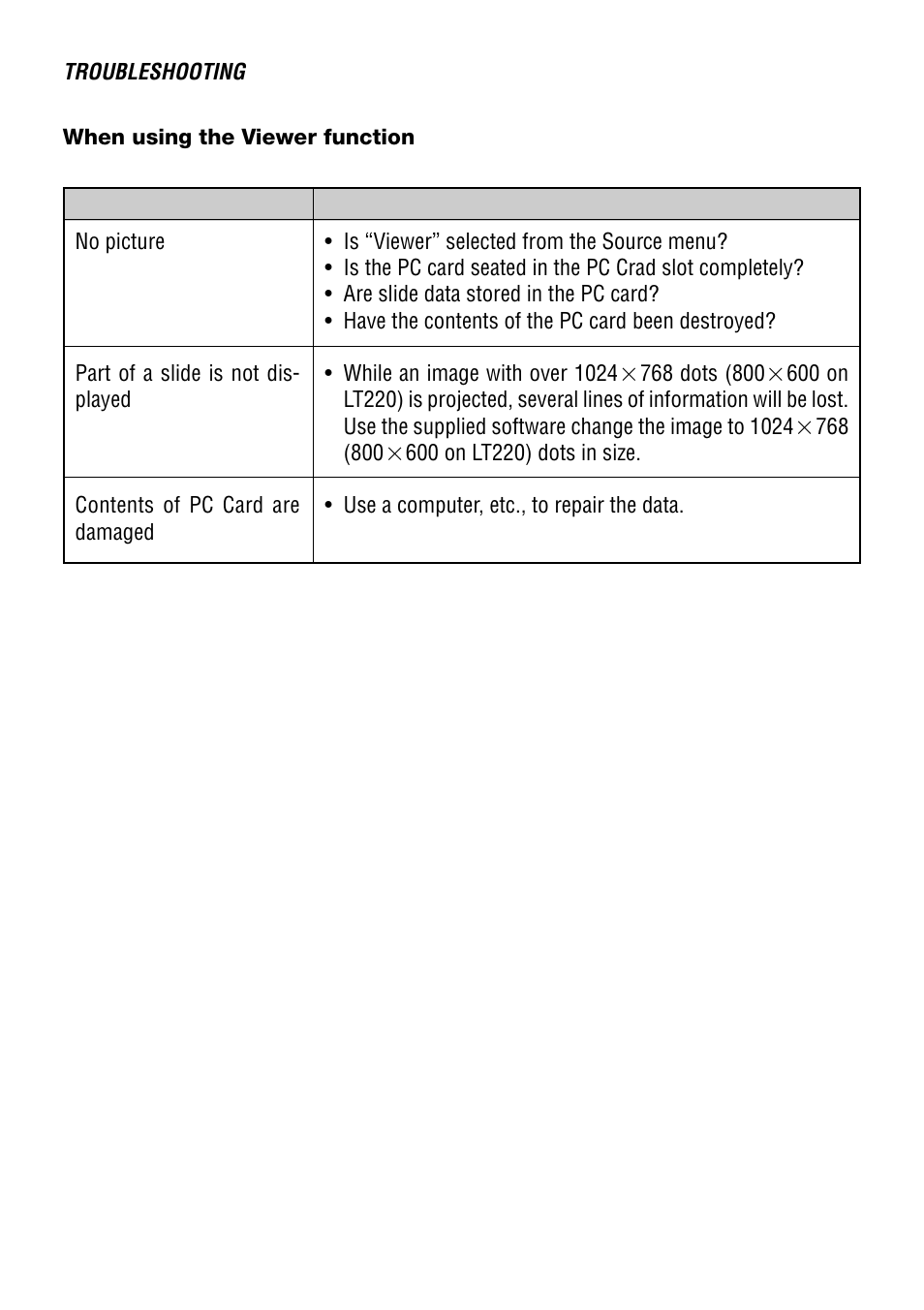 When using the viewer function | NEC LT240 User Manual | Page 126 / 151