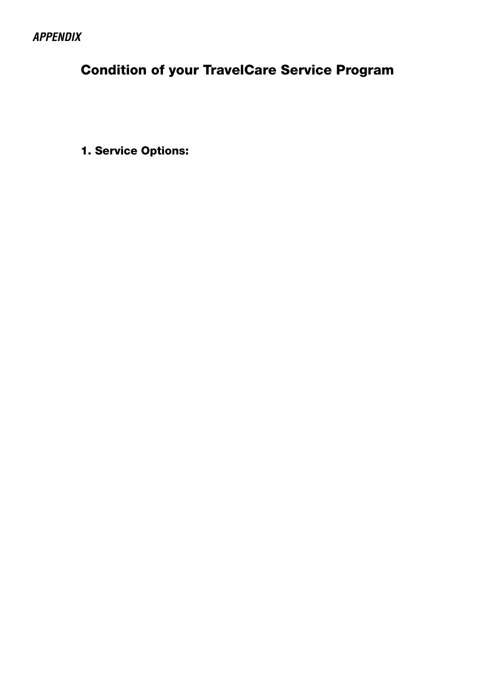 Condition of your travelcare service program | NEC LT240 User Manual | Page 147 / 151