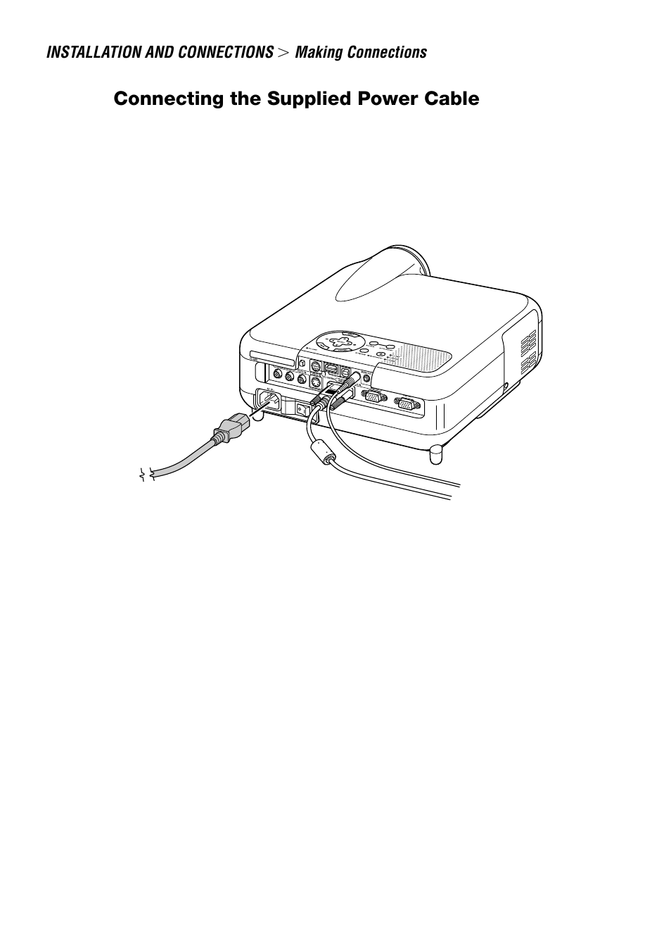 Connecting the supplied power cable | NEC LT240 User Manual | Page 36 / 151
