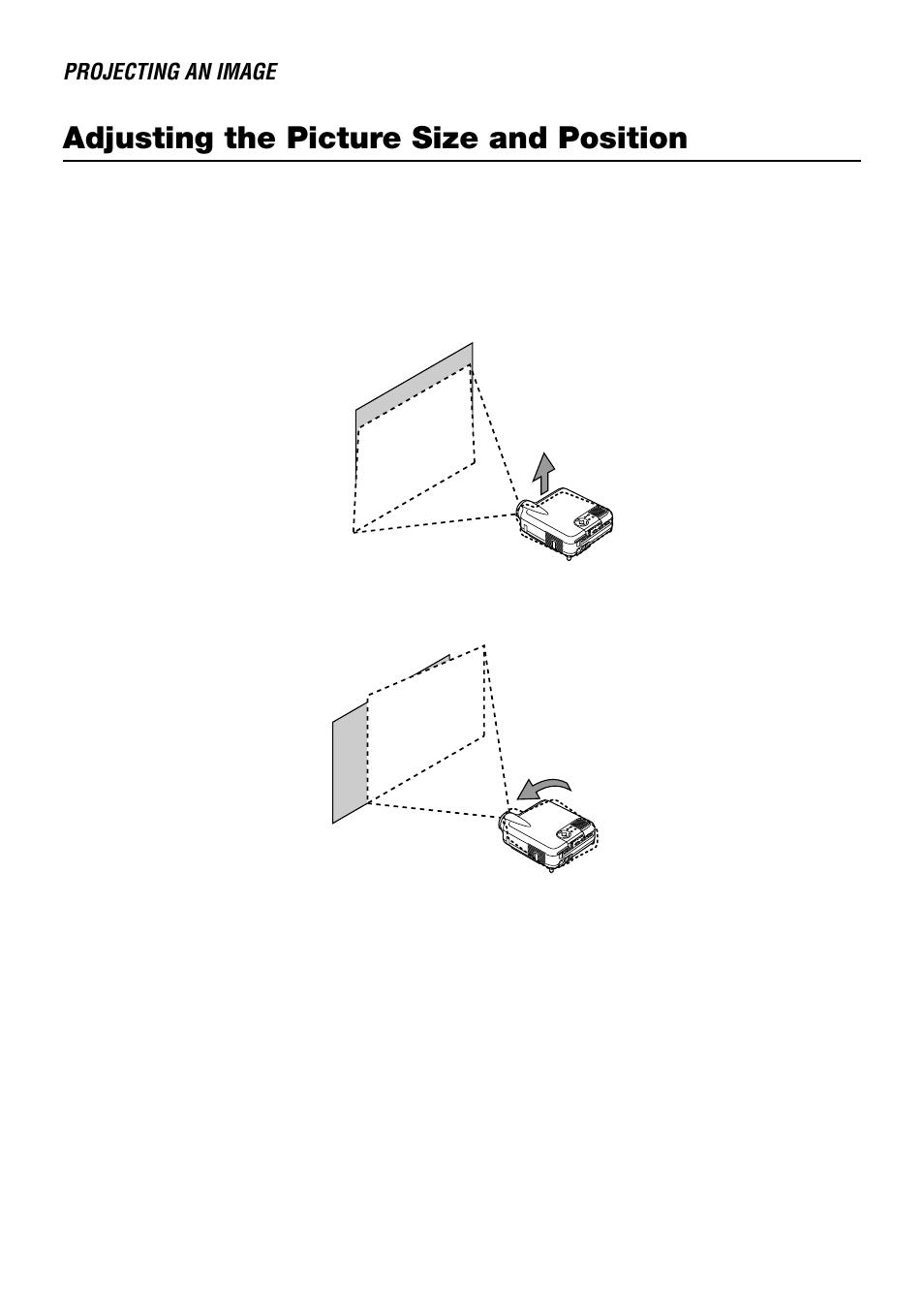 Adjusting the picture size and position | NEC LT240 User Manual | Page 42 / 151