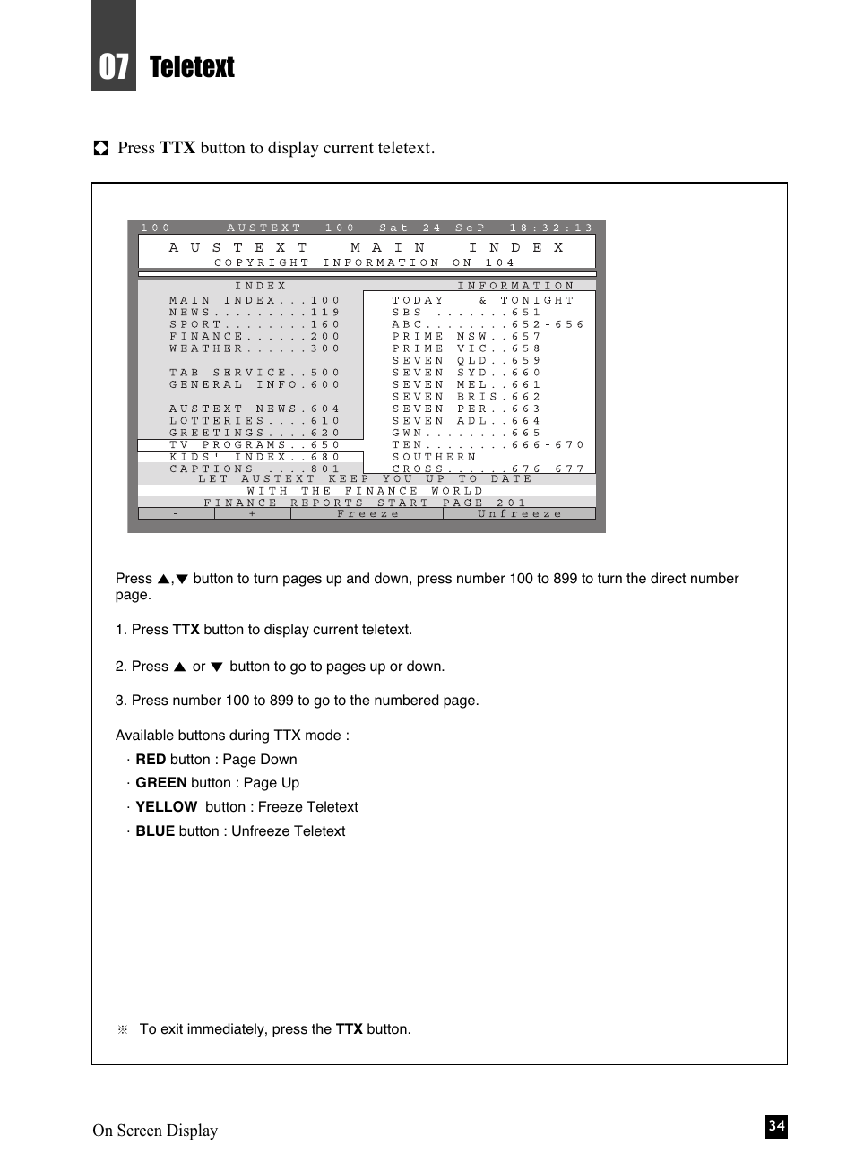 Teletext | NEC NHD-3000PVR User Manual | Page 36 / 63