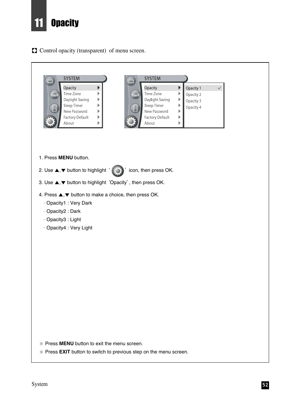 Opacity | NEC NHD-3000PVR User Manual | Page 54 / 63