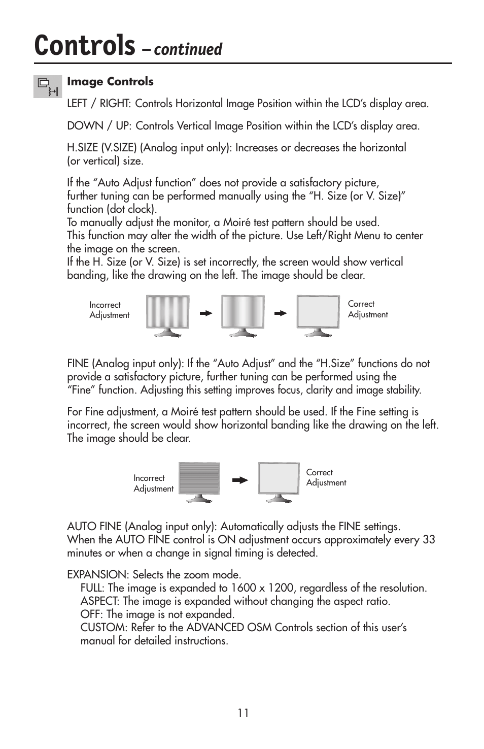 Controls, Continued | NEC LCD2190UXi User Manual | Page 13 / 131