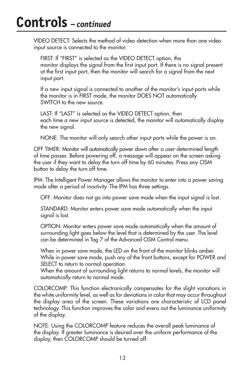Controls, Continued | NEC LCD2190UXi User Manual | Page 15 / 131