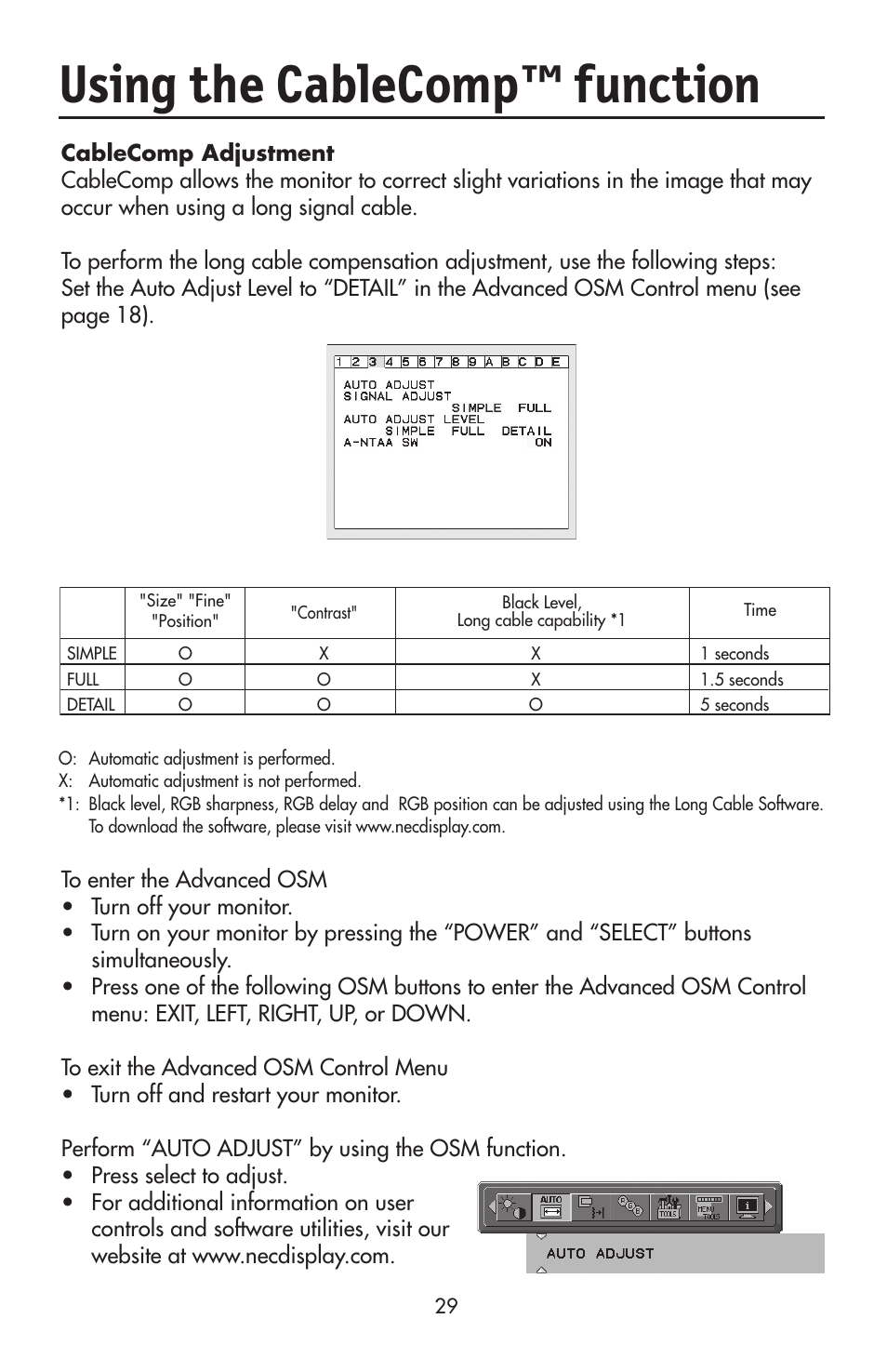 Using the cablecomp™ function | NEC LCD2190UXi User Manual | Page 31 / 131
