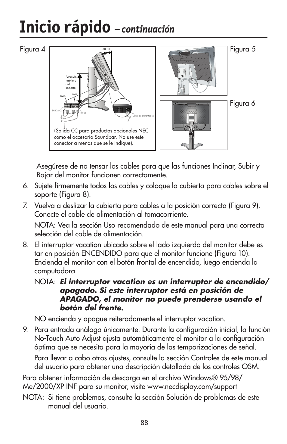 Inicio rápido, Continuación | NEC LCD2190UXi User Manual | Page 90 / 131