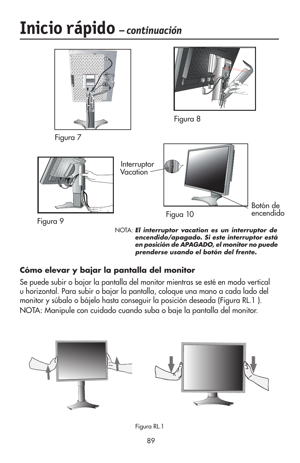 Inicio rápido, Continuación | NEC LCD2190UXi User Manual | Page 91 / 131