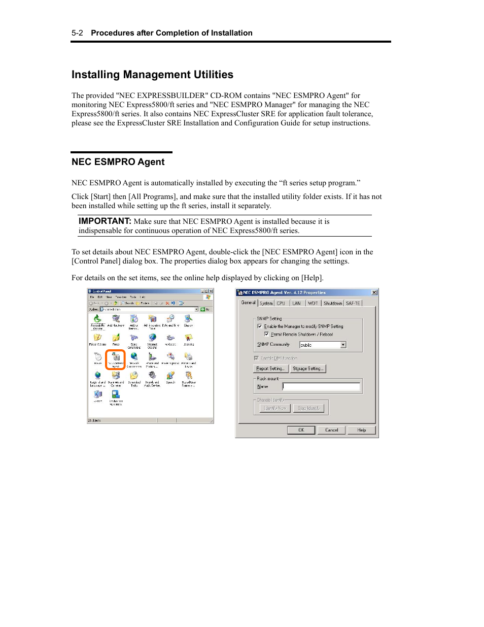Installing management utilities | NEC Express 320Lc-R User Manual | Page 104 / 145