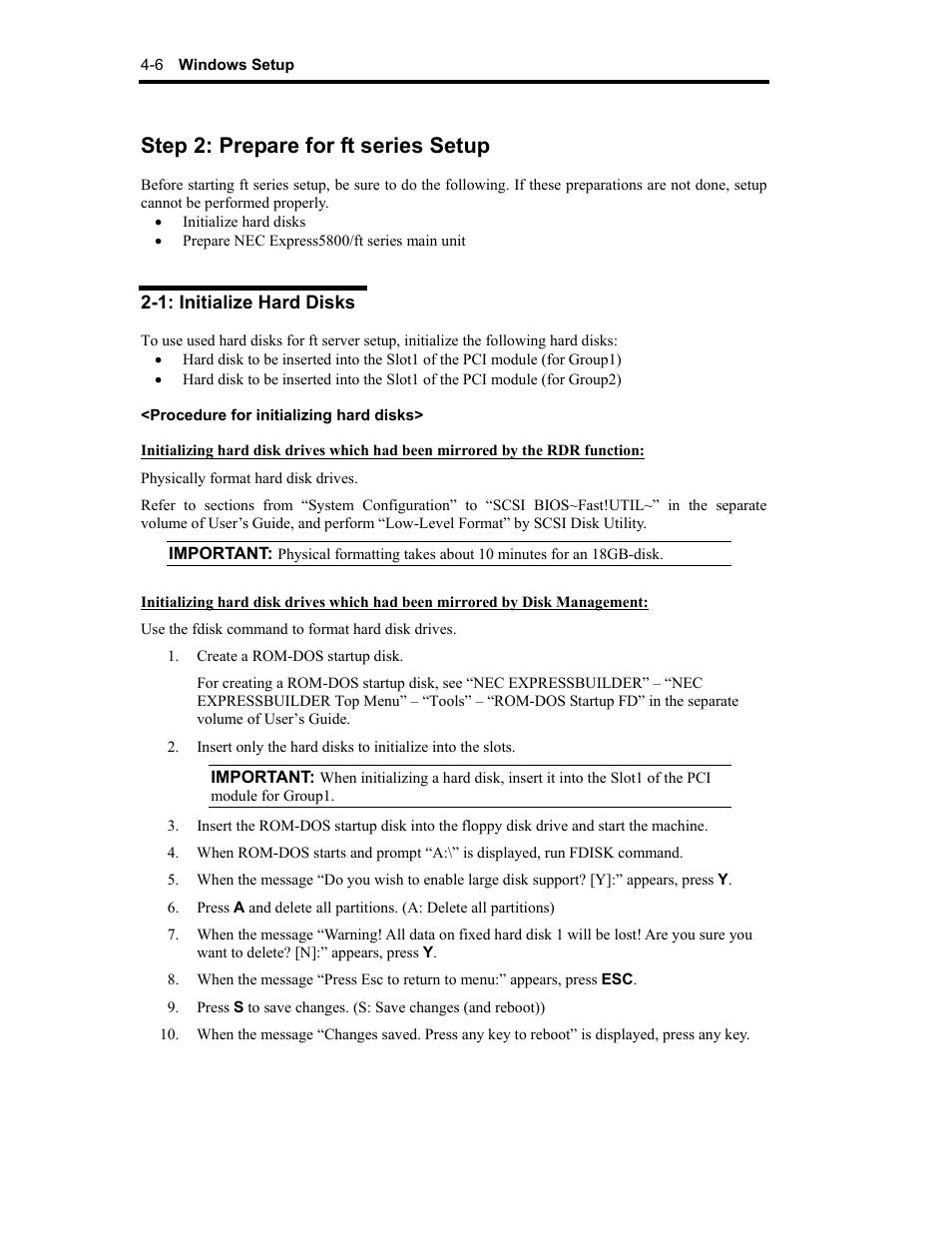 Step 2: prepare for ft series setup | NEC Express 320Lc-R User Manual | Page 50 / 145