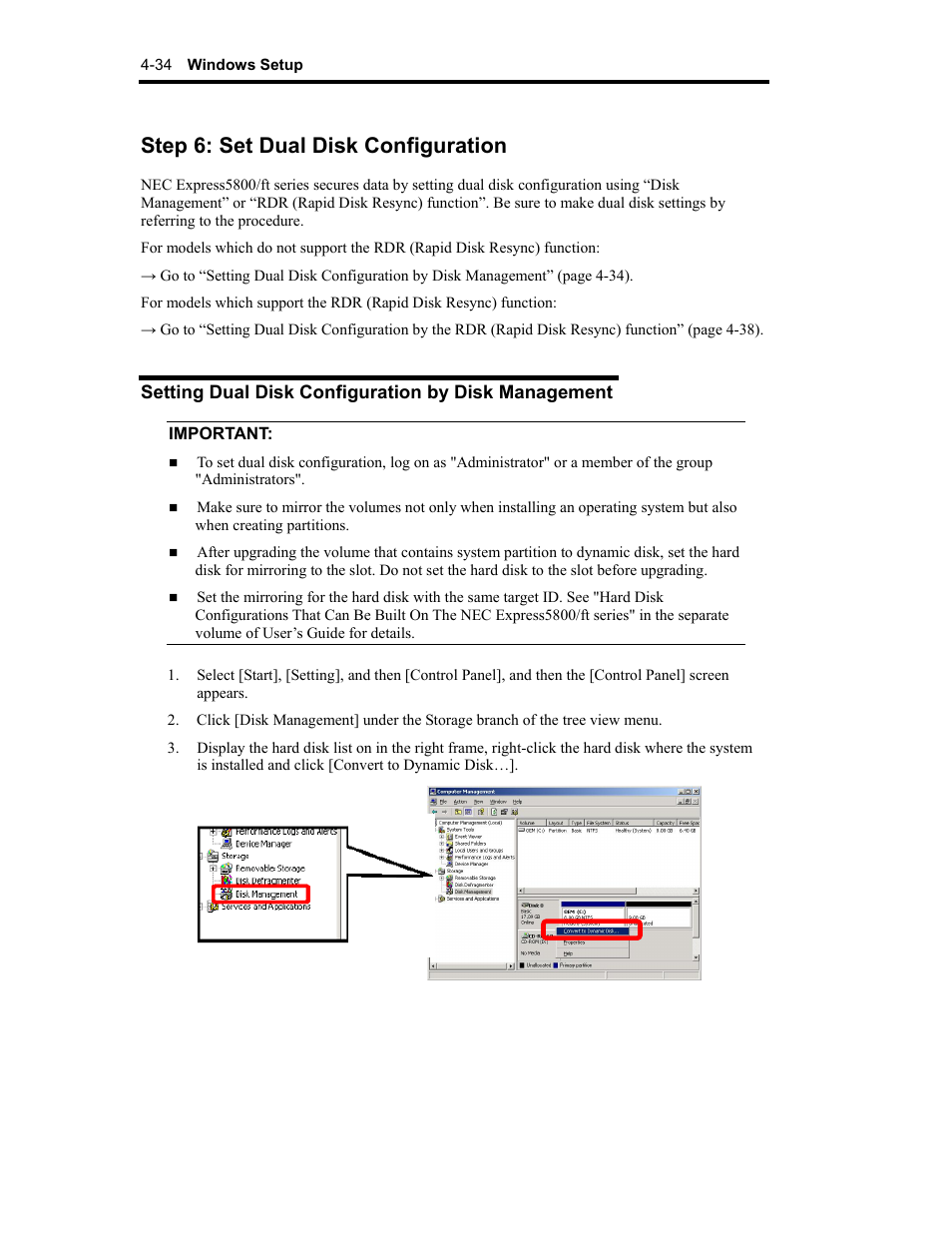 Step 6: set dual disk configuration | NEC Express 320Lc-R User Manual | Page 78 / 145