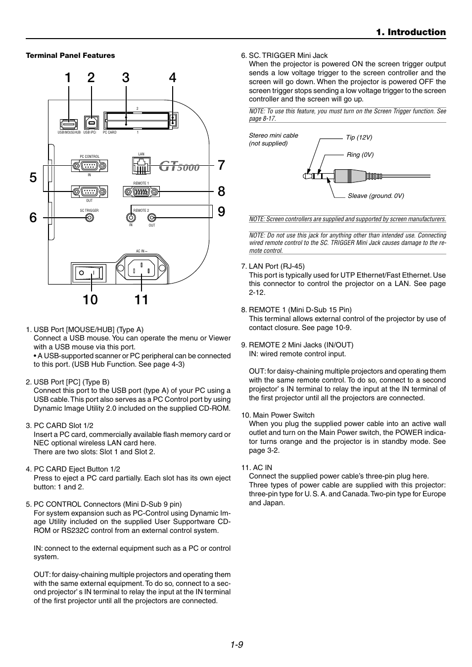 Introduction | NEC GT6000 User Manual | Page 13 / 107