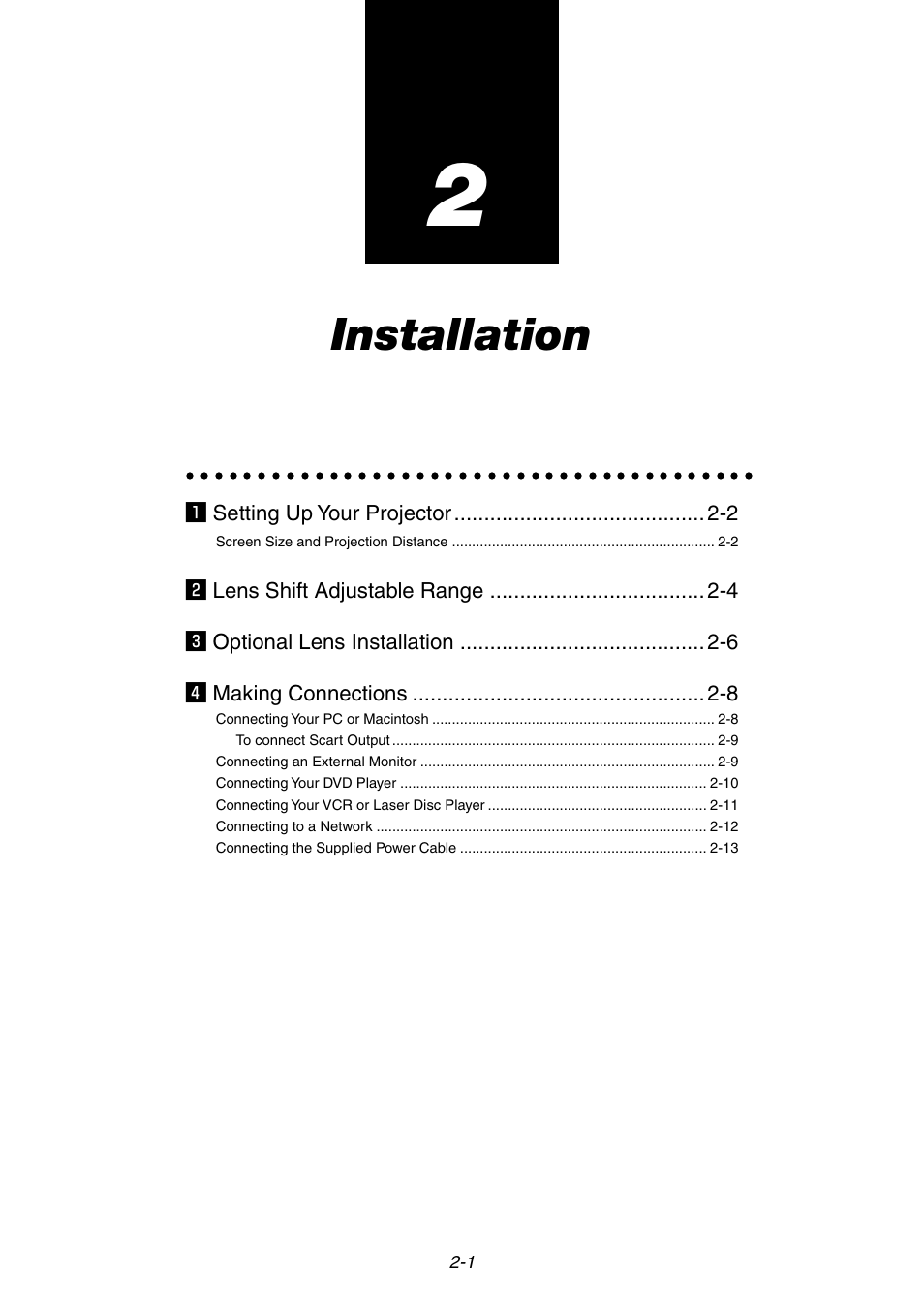 Installation | NEC GT6000 User Manual | Page 18 / 107