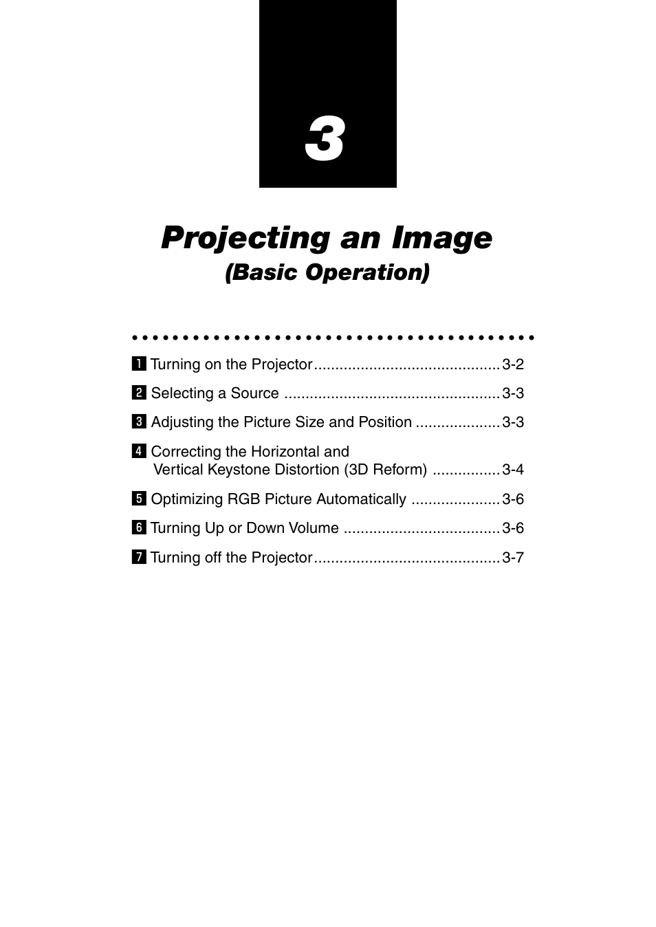 Projecting an image (basic operation), Projecting an image | NEC GT6000 User Manual | Page 31 / 107