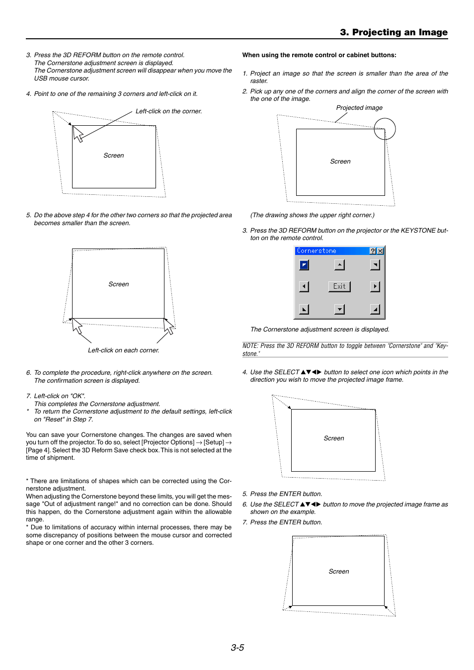 Projecting an image | NEC GT6000 User Manual | Page 35 / 107