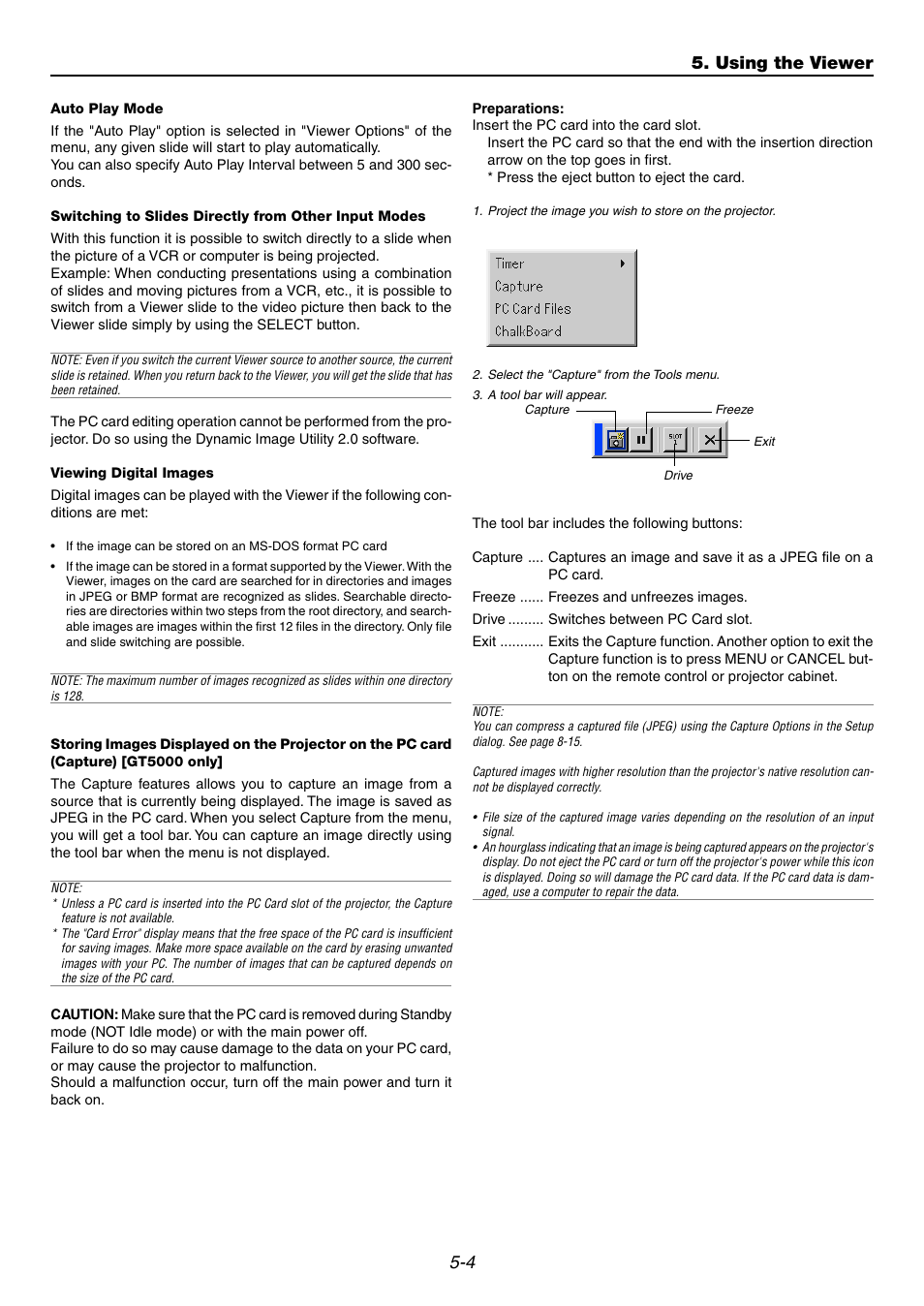 Using the viewer | NEC GT6000 User Manual | Page 46 / 107