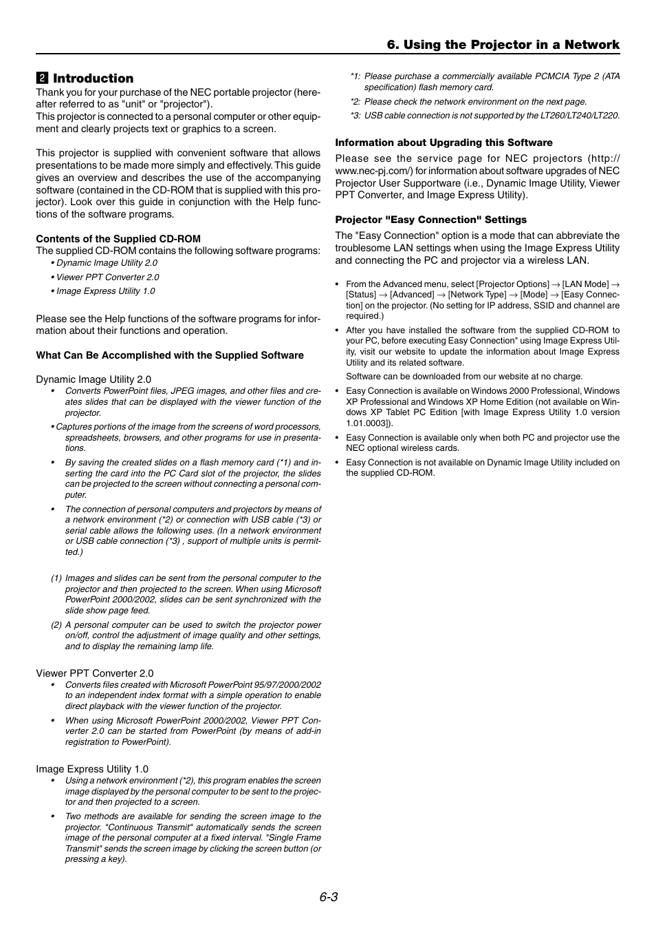 2] introduction, 3 x introduction, Using the projector in a network | NEC GT6000 User Manual | Page 50 / 107