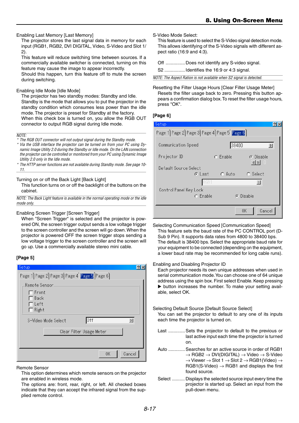 Using on-screen menu | NEC GT6000 User Manual | Page 80 / 107