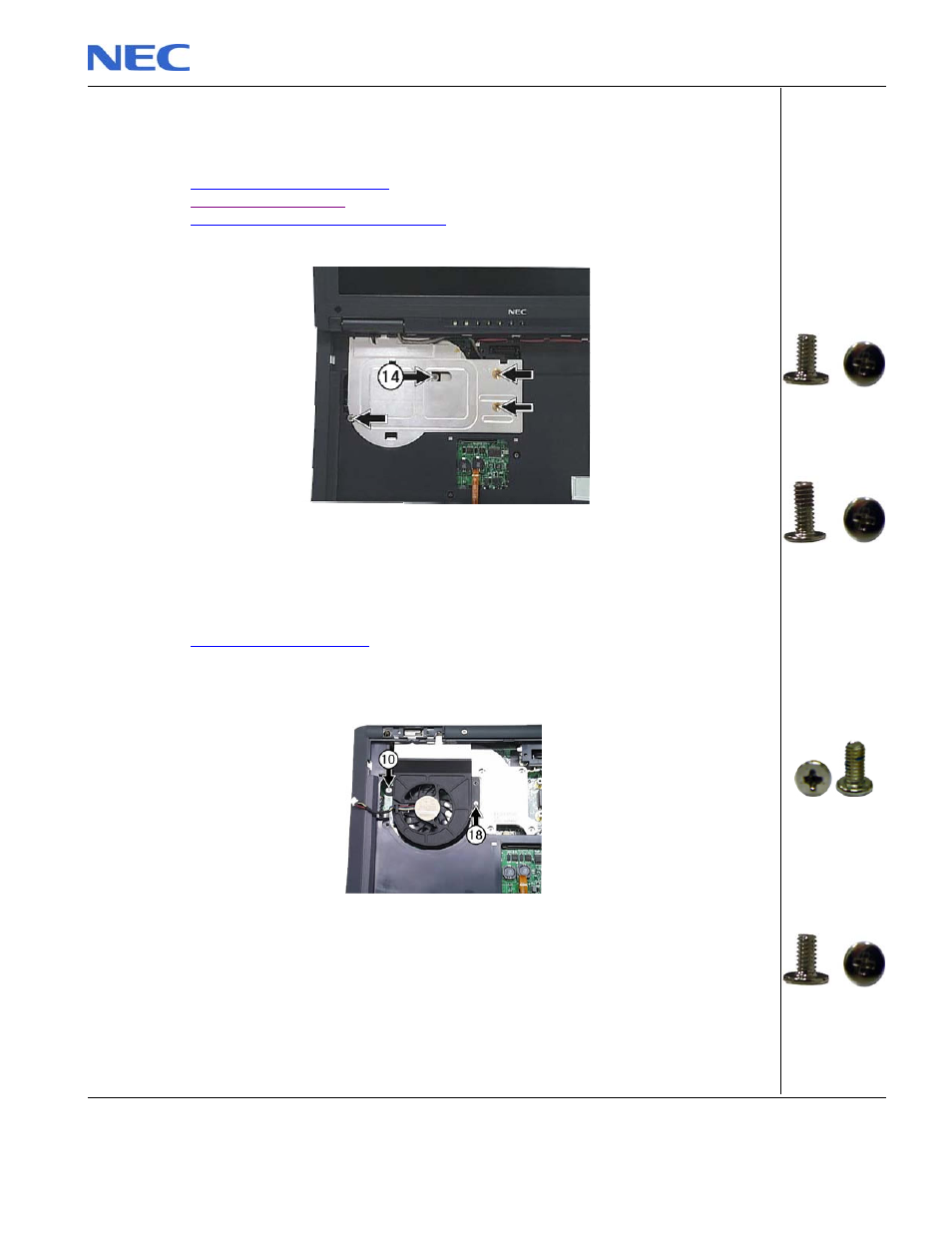 Removing the thermal plate, Removing the cpu fan | NEC P520 User Manual | Page 10 / 32