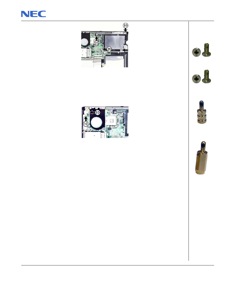 Removing the metal dc-in bracket | NEC P520 User Manual | Page 21 / 32