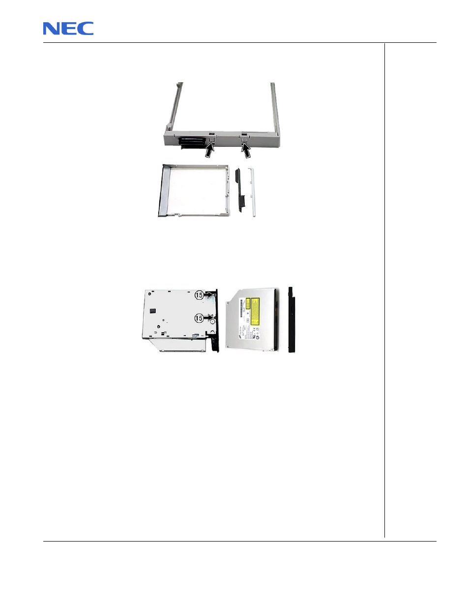 Removing the battery | NEC P520 User Manual | Page 31 / 32