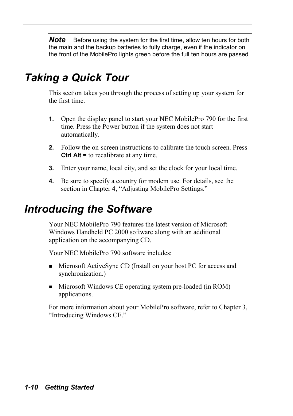 Taking a quick tour, Introducing the software | NEC MobilePro 790 User Manual | Page 17 / 104