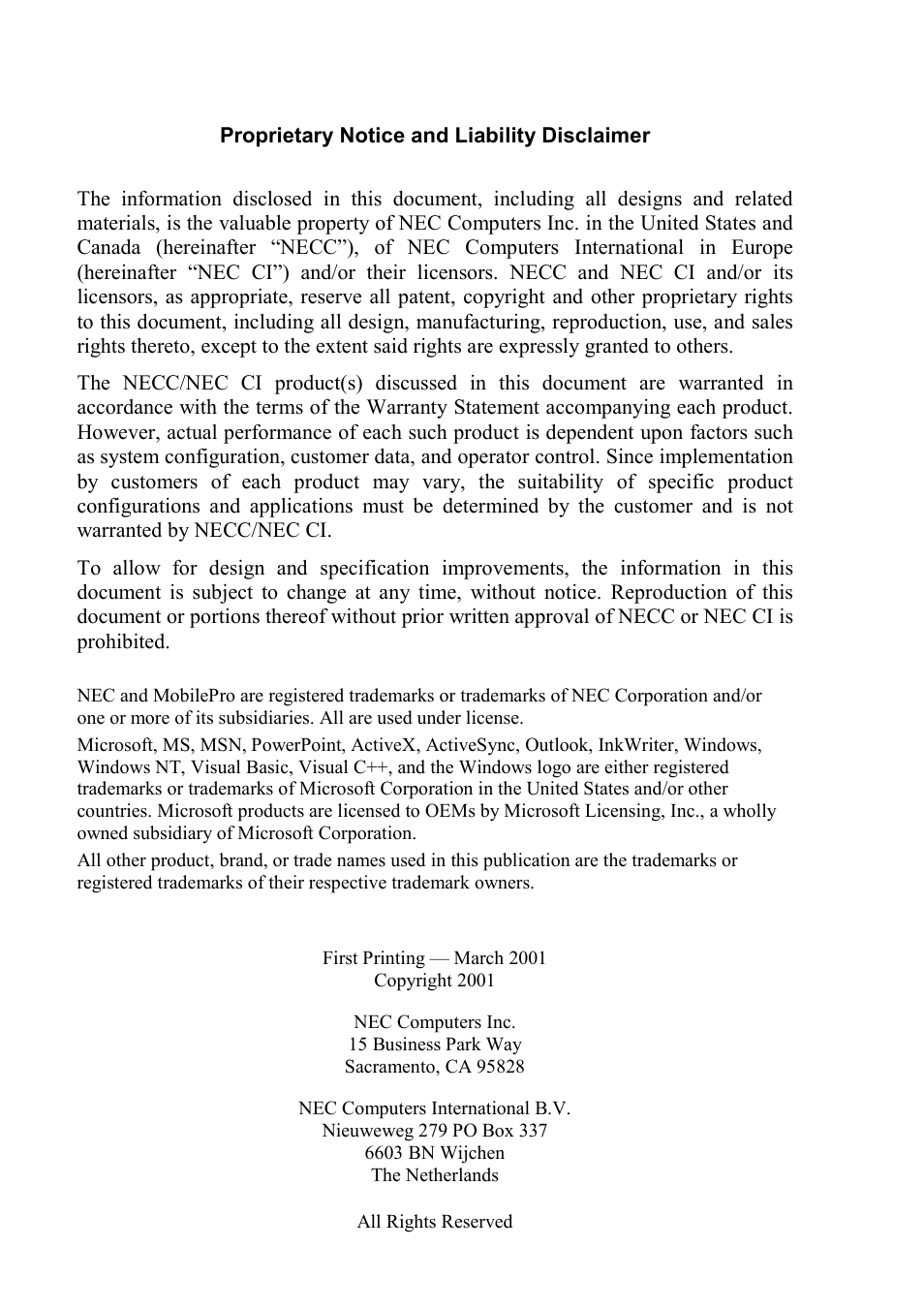 NEC MobilePro 790 User Manual | Page 2 / 104