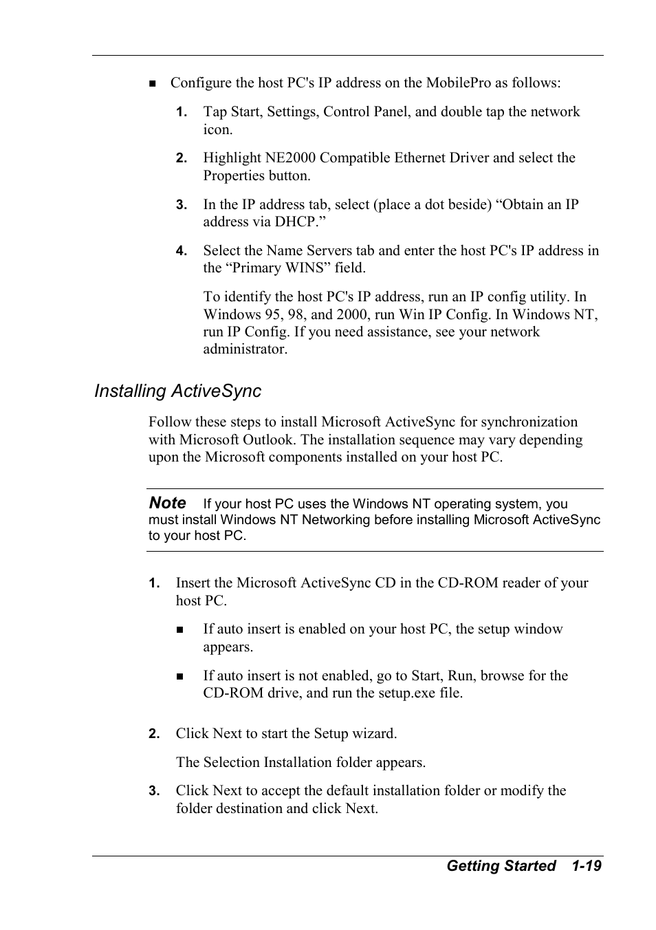 Installing activesync | NEC MobilePro 790 User Manual | Page 26 / 104