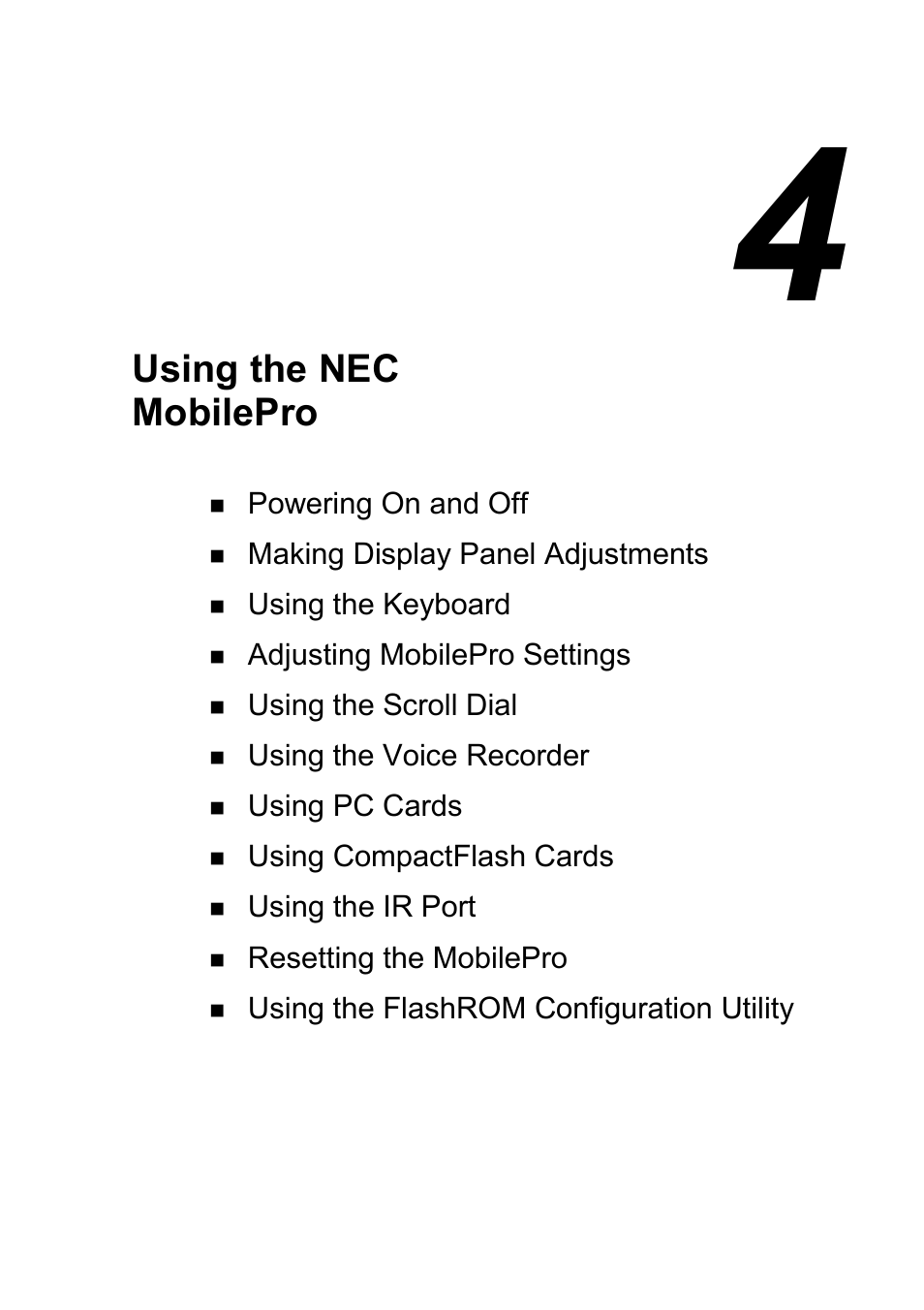 Using the nec mobilepro | NEC MobilePro 790 User Manual | Page 57 / 104