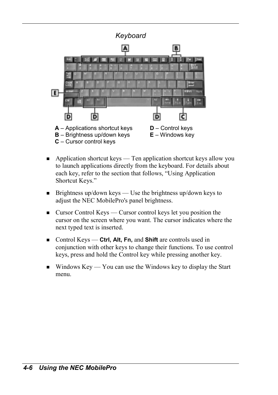 Keyboard | NEC MobilePro 790 User Manual | Page 62 / 104