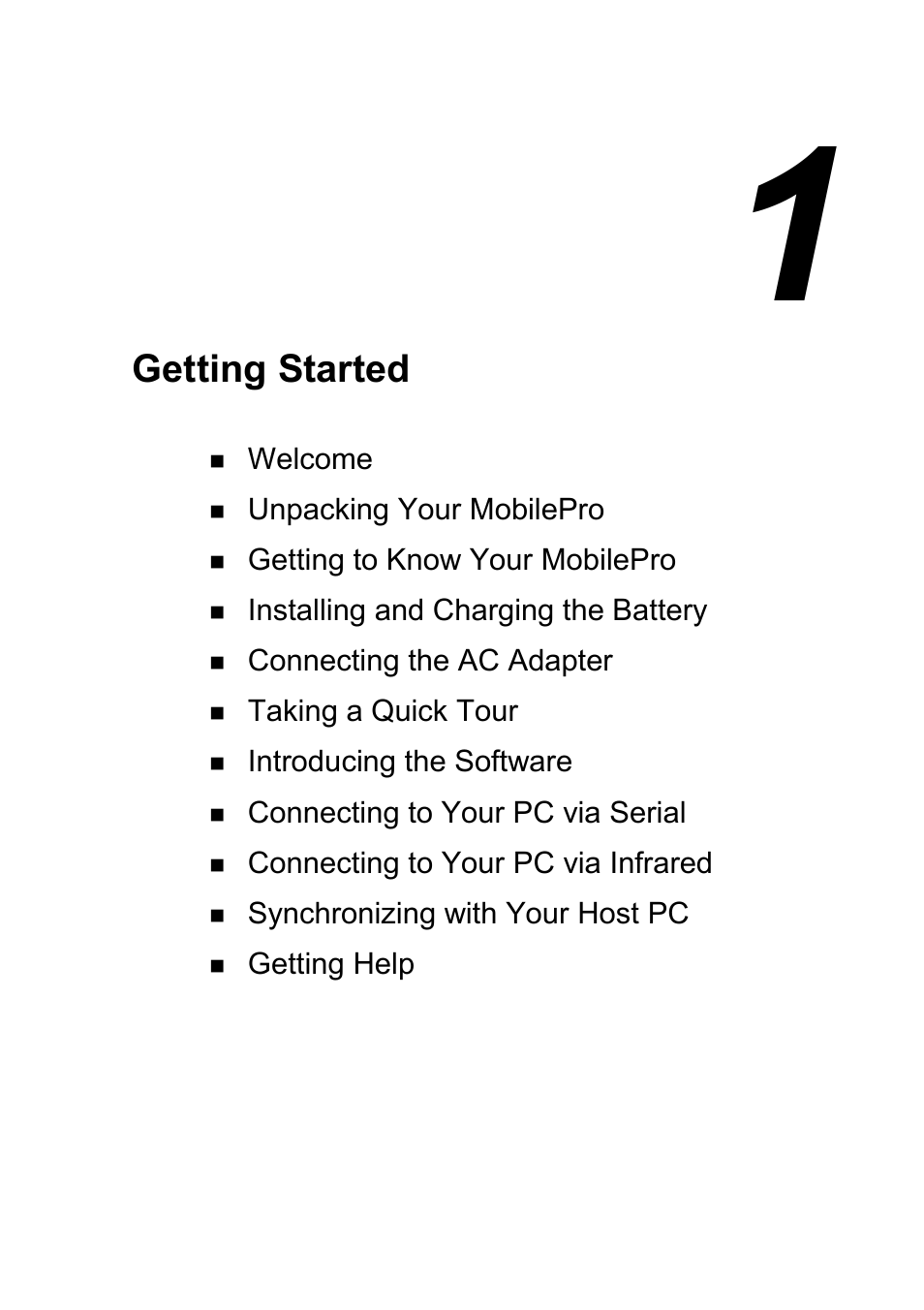 Getting started | NEC MobilePro 790 User Manual | Page 8 / 104