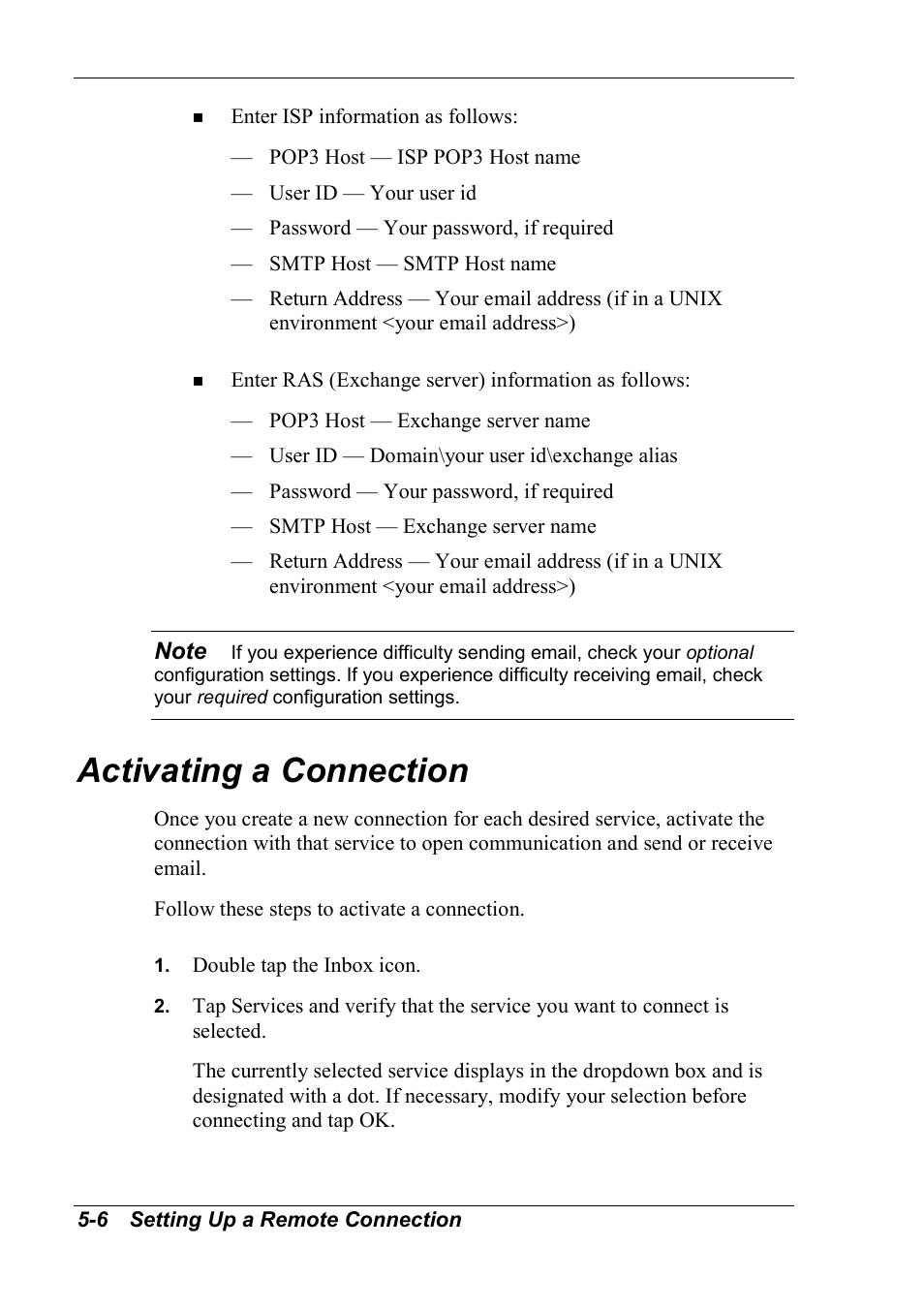 Activating a connection | NEC MobilePro 790 User Manual | Page 83 / 104
