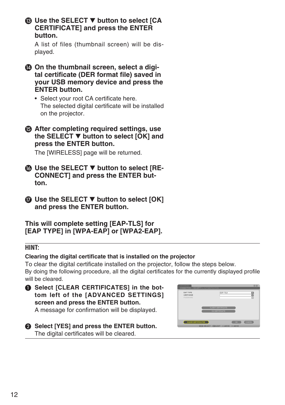 NEC NP901W User Manual | Page 12 / 17