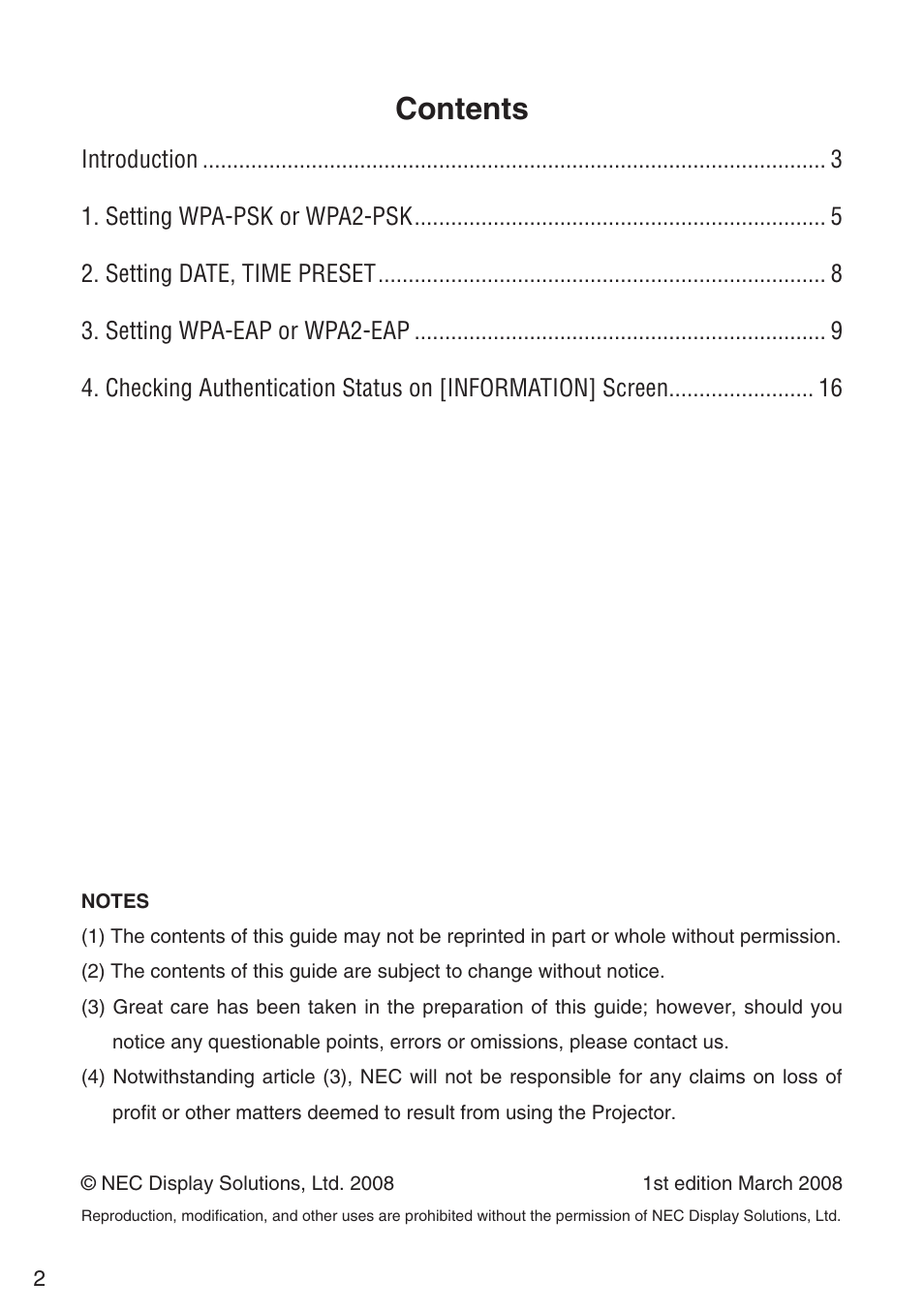 NEC NP901W User Manual | Page 2 / 17