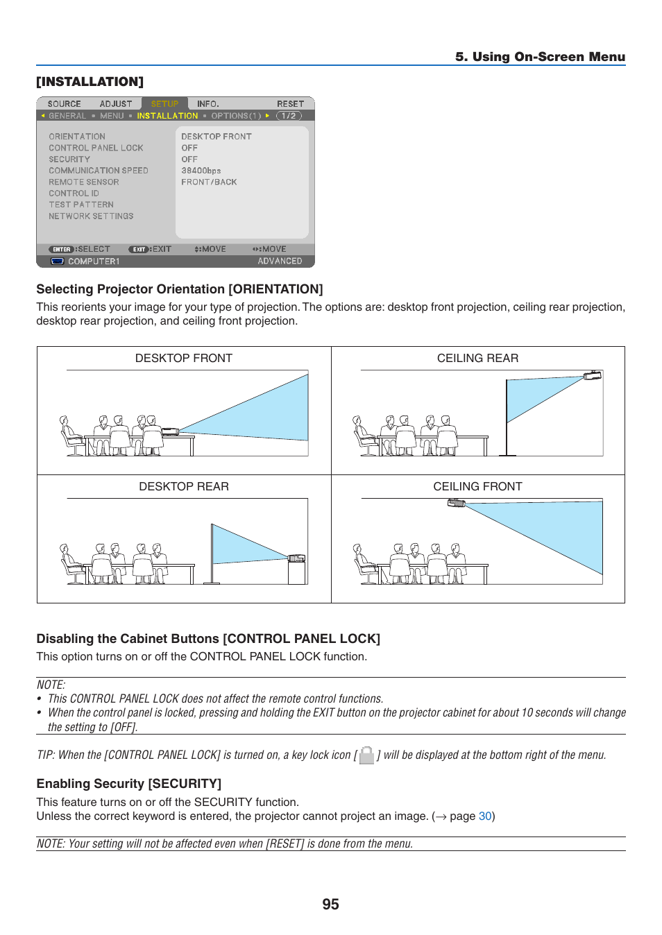 Installation | NEC NP-P350X User Manual | Page 113 / 222