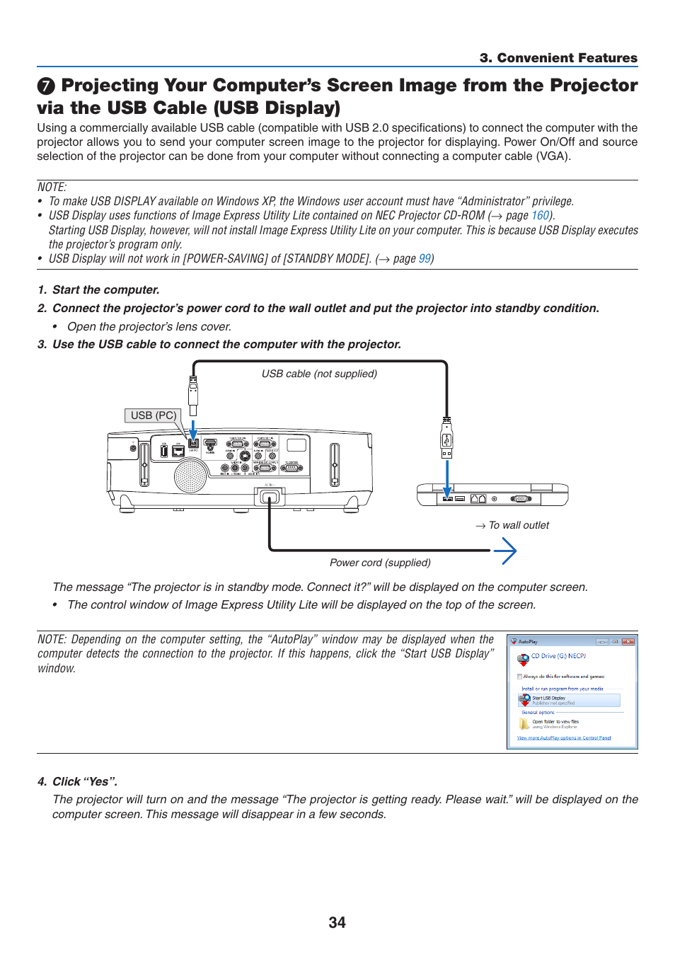 Usb display) | NEC NP-P350X User Manual | Page 52 / 222